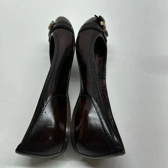 Burberry Ballet Flats Pointed Toe Shoes Leather Tassel Dark Red Size 40 US 10 - Picture 9 of 14